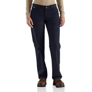 Carhartt Flame Resistant Womens Rugged Flex Canvas Pant Dark Navy 14